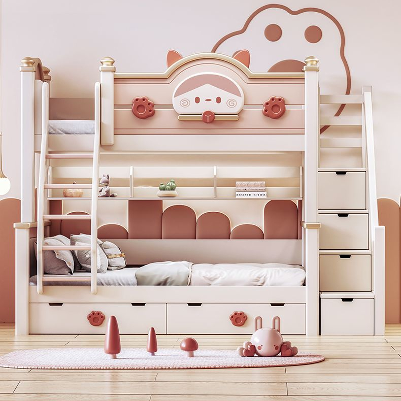 2025新款实木双层床高低母子两层子母公主小户型儿童床女孩上下床