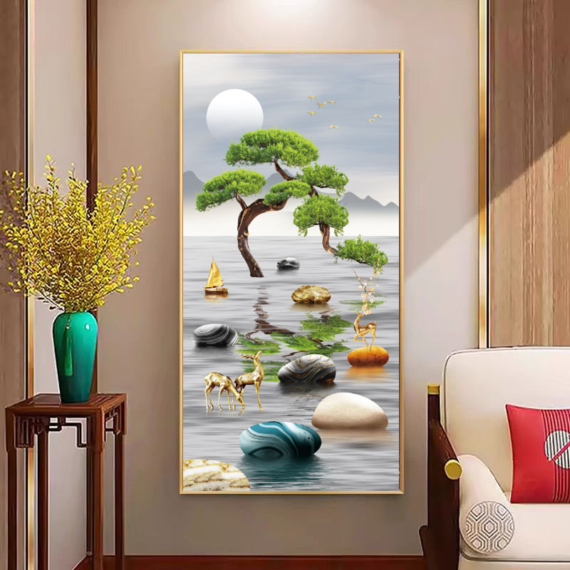 无品牌简约风格时来运转入户走廊过道背景墙挂画