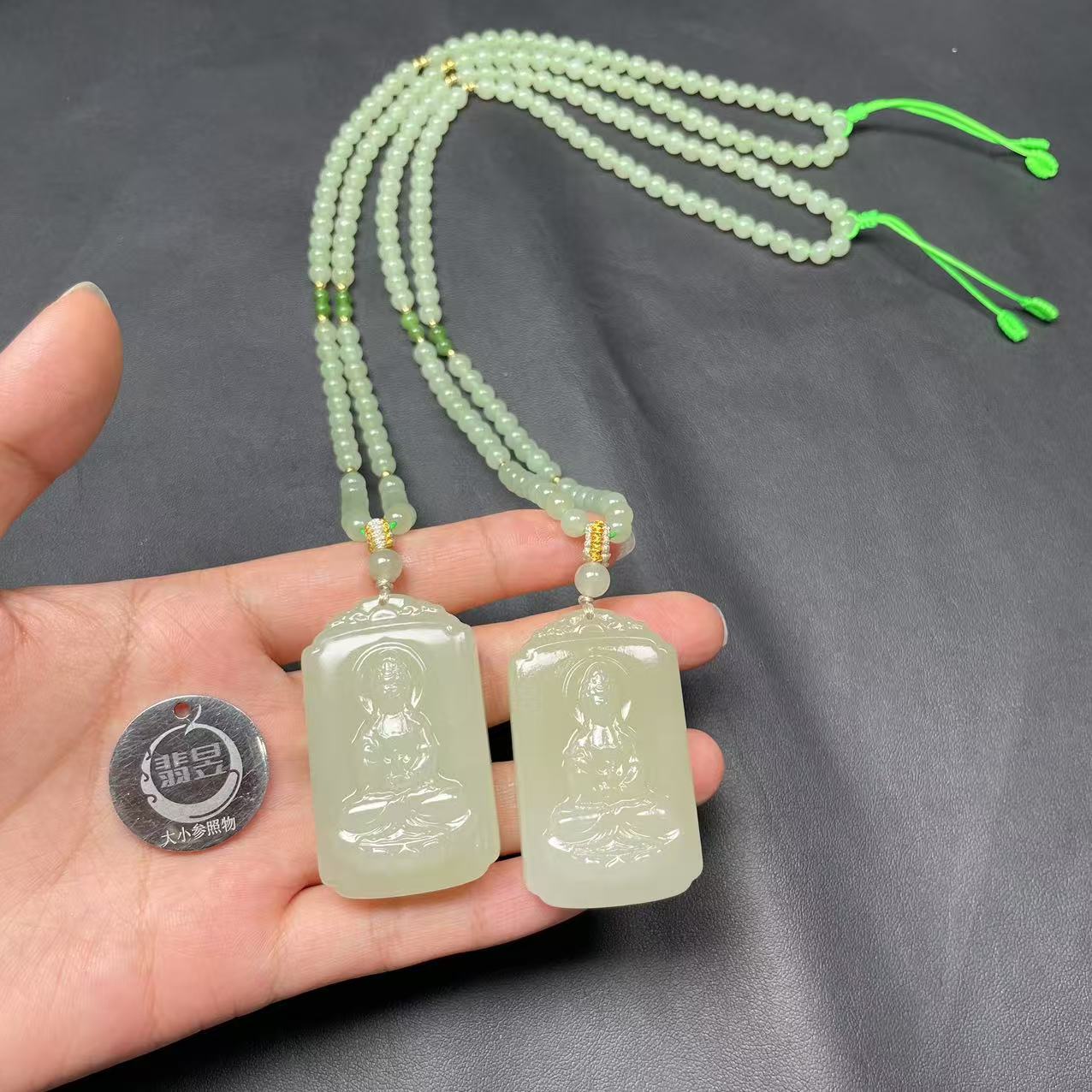 38611T11-3B6-和田玉珠链吊坠颈饰/约4+/108颗/多样性发其一