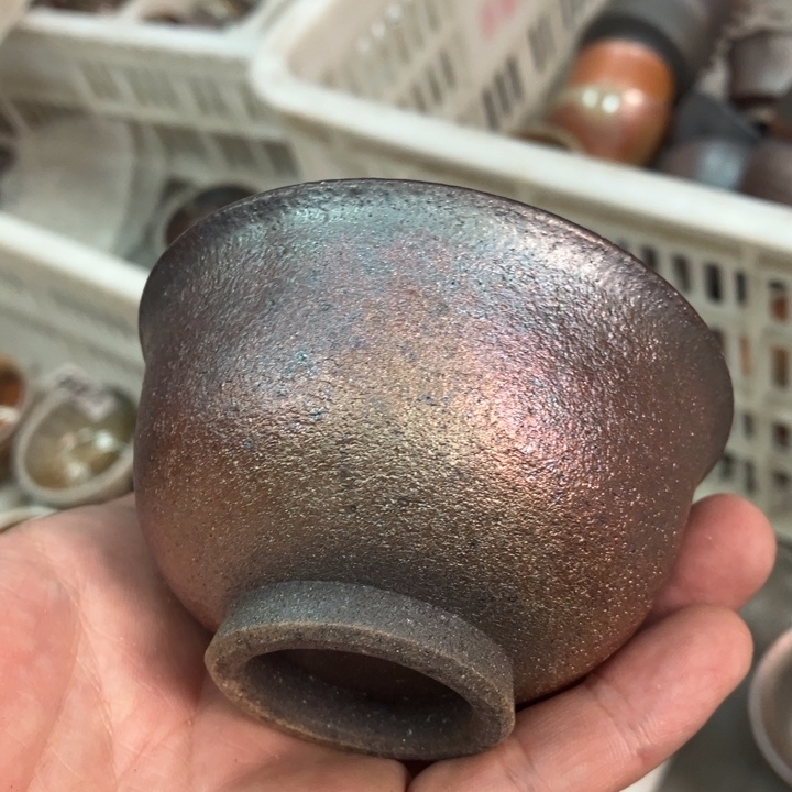   郭锦山柴烧茶具茶杯大放漏