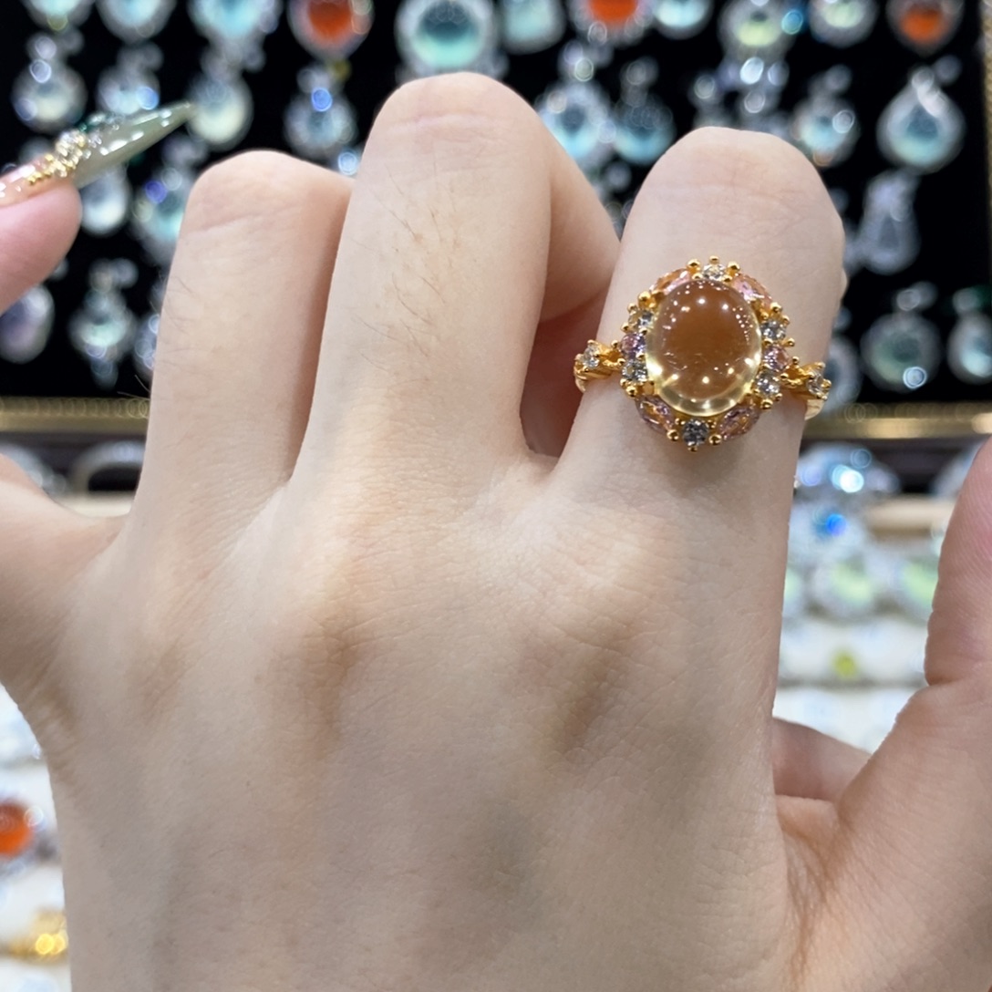 银S925镶嵌戒指黄晶