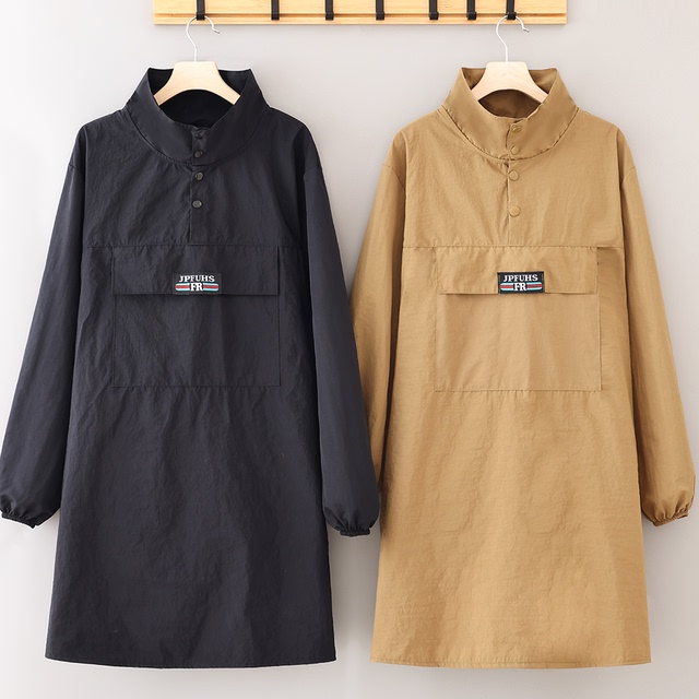 新款工作罩衣立领宠物美容店防水长袖围裙男理发印字工装时尚休闲