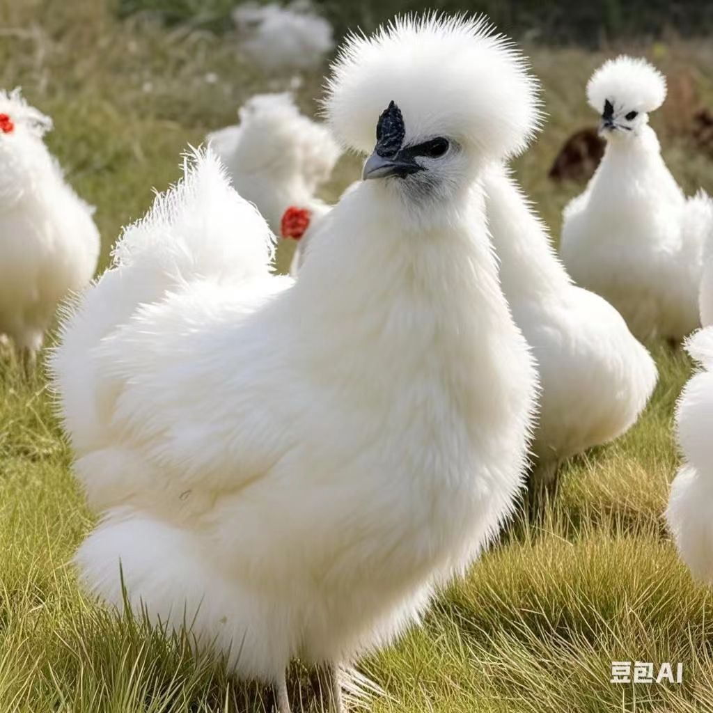 【宠物鸡】白凤乌鸡  8只