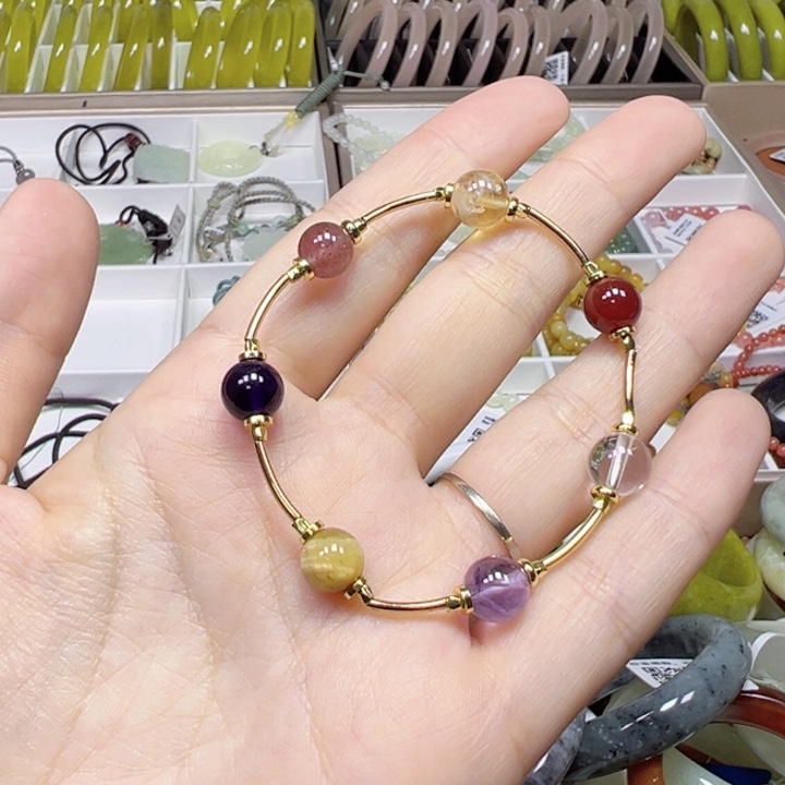 未镶嵌蛇纹石玉手链