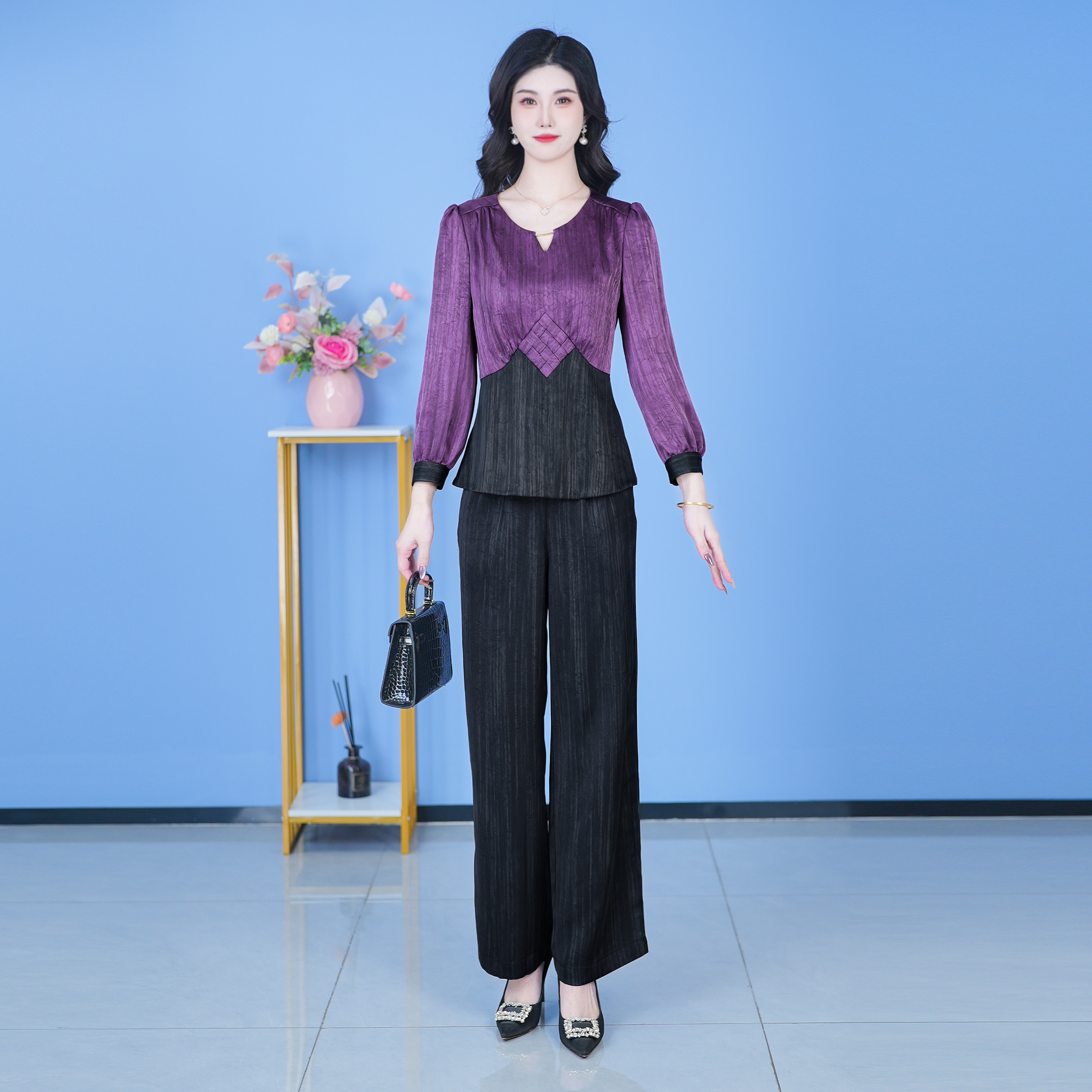 【SJYH128】2025年春季新款套装两件套时尚优雅减龄洋气套装气质