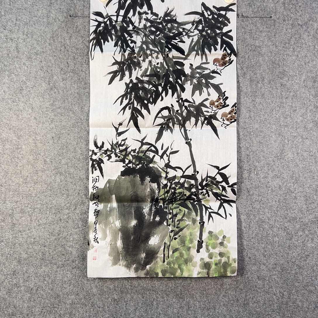 国画483 牡丹之花之叶的颜色