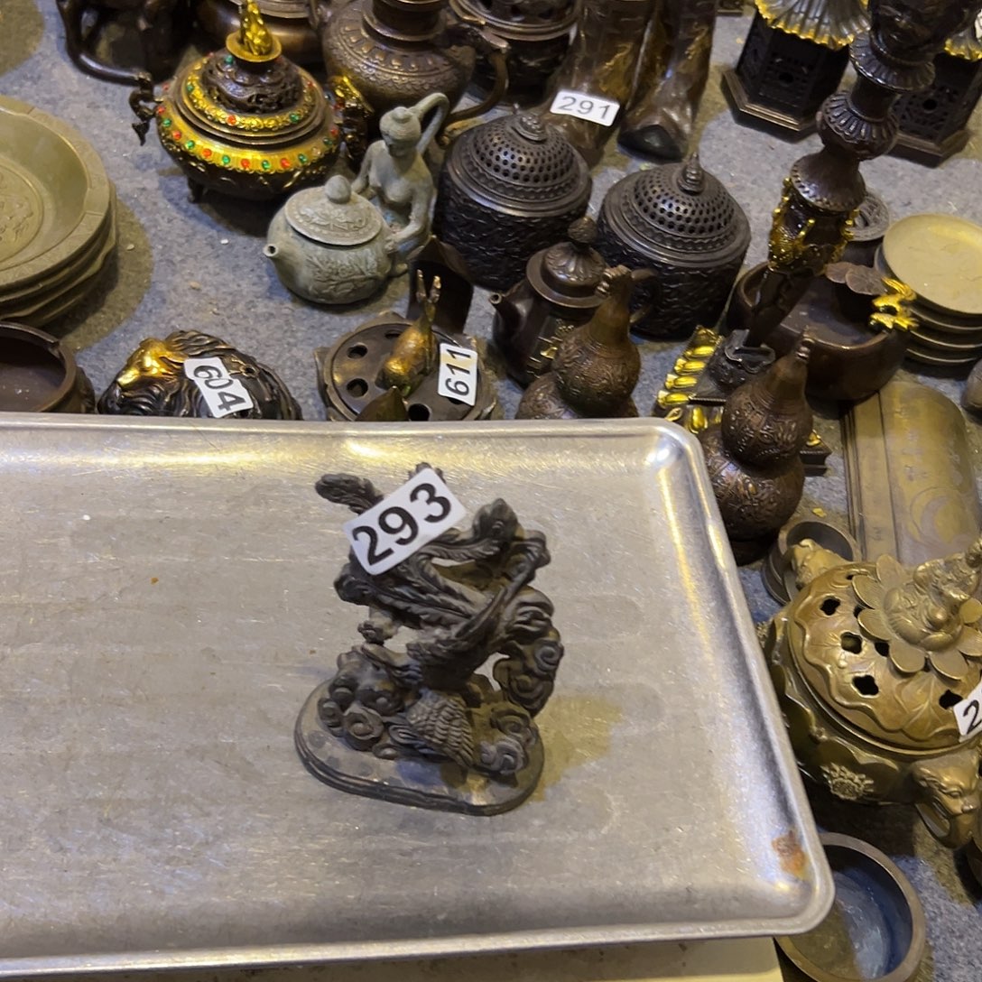 一***顺黄铜摆件，文房摆件