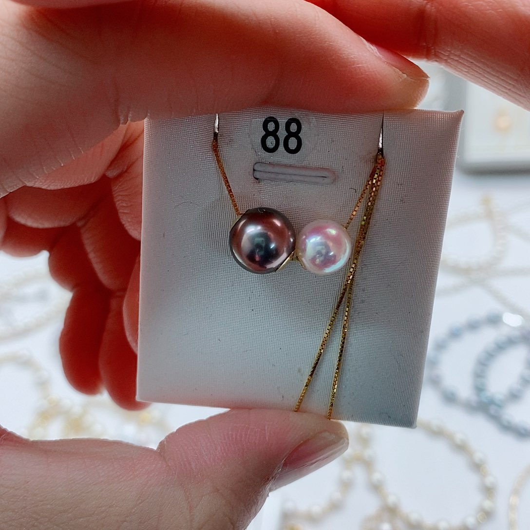 海水珍珠18K金镶嵌吊坠(不含链)