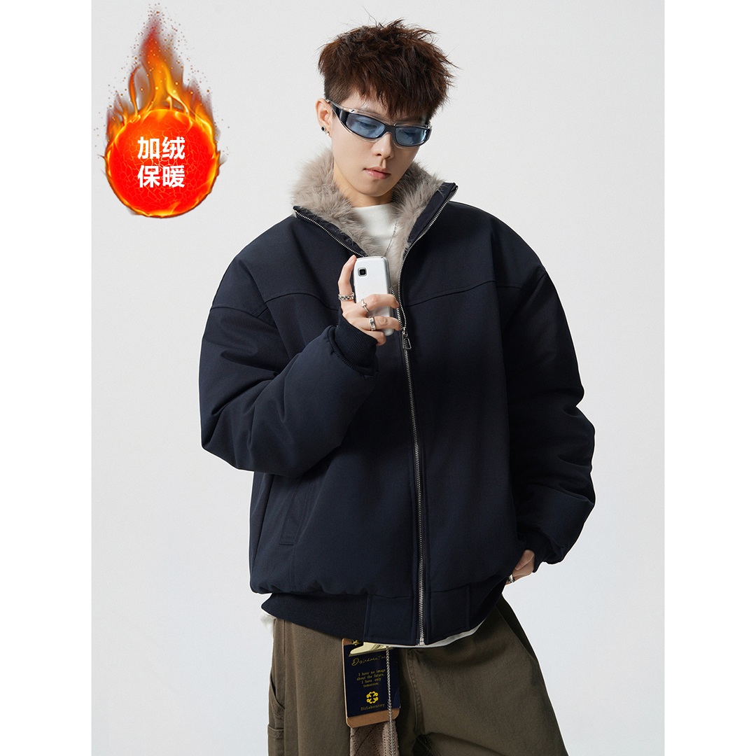 美式高级感座山雕解构夹克棉服男冬潮牌宽松休闲百搭加厚棉衣外套