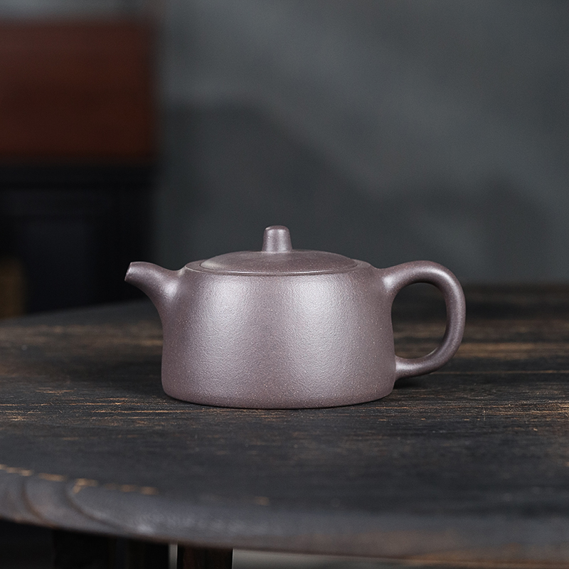 【禅砂居】井栏壶_230cc_青灰泥_全手工手制_宜兴纯手工黄龙山紫砂