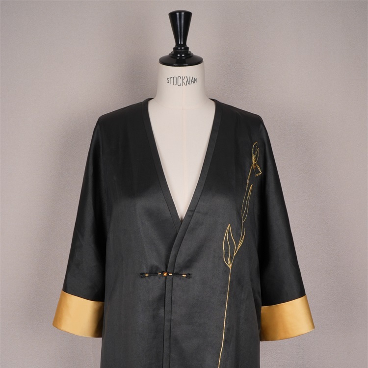 【妙笔生花】顺德老料香云纱刺绣拼接袖外套CD2167483