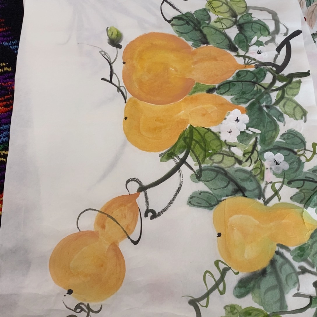 国画王亚萍四尺四开花鸟