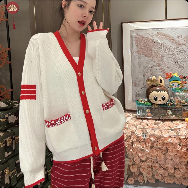 BETTER JOELAY-【玫瑰山色】时尚针织开衫毛衣百搭简约通勤风LL5765