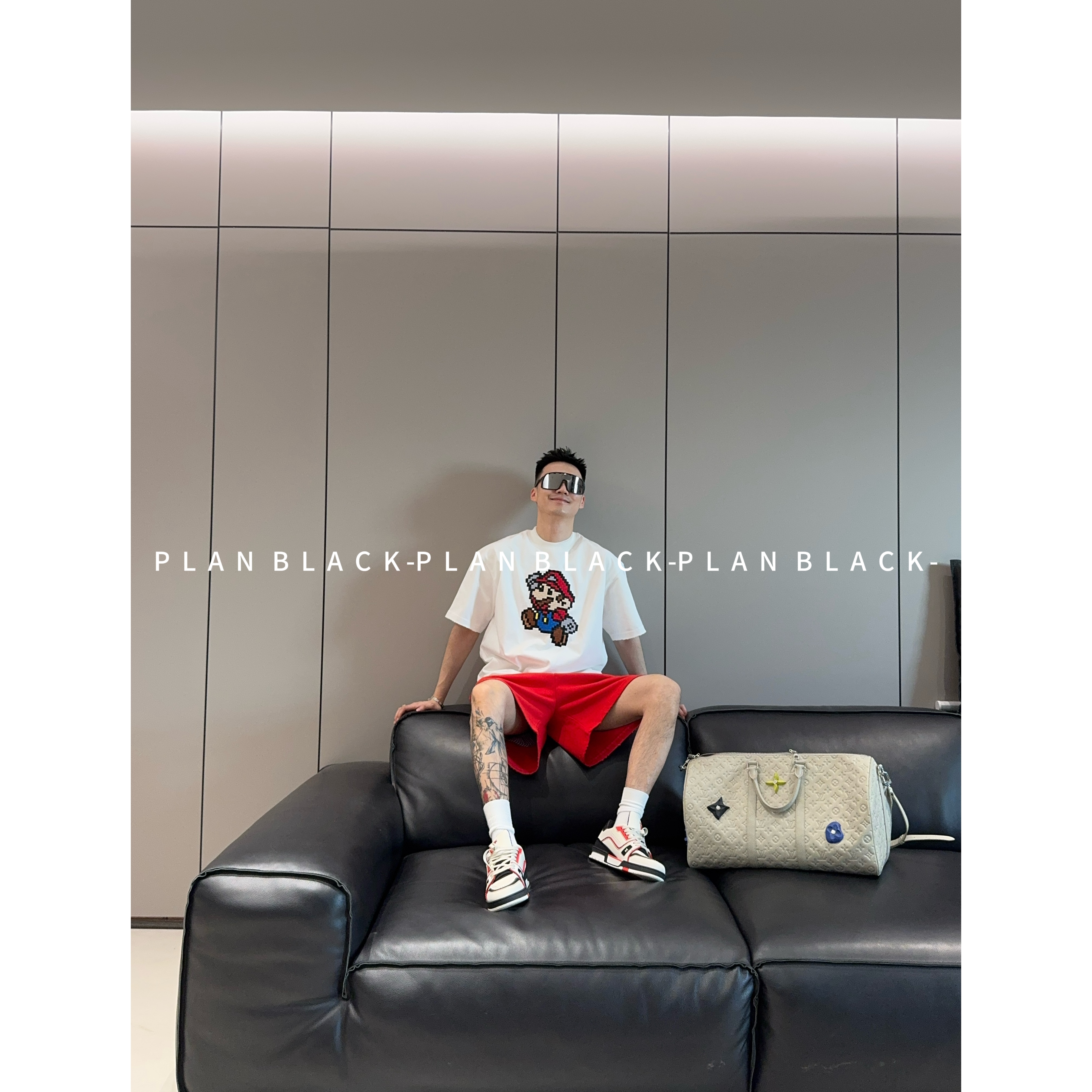 RICH陈发财【马里奥T恤】像素格刺绣！情侣松弛穿搭T恤6658