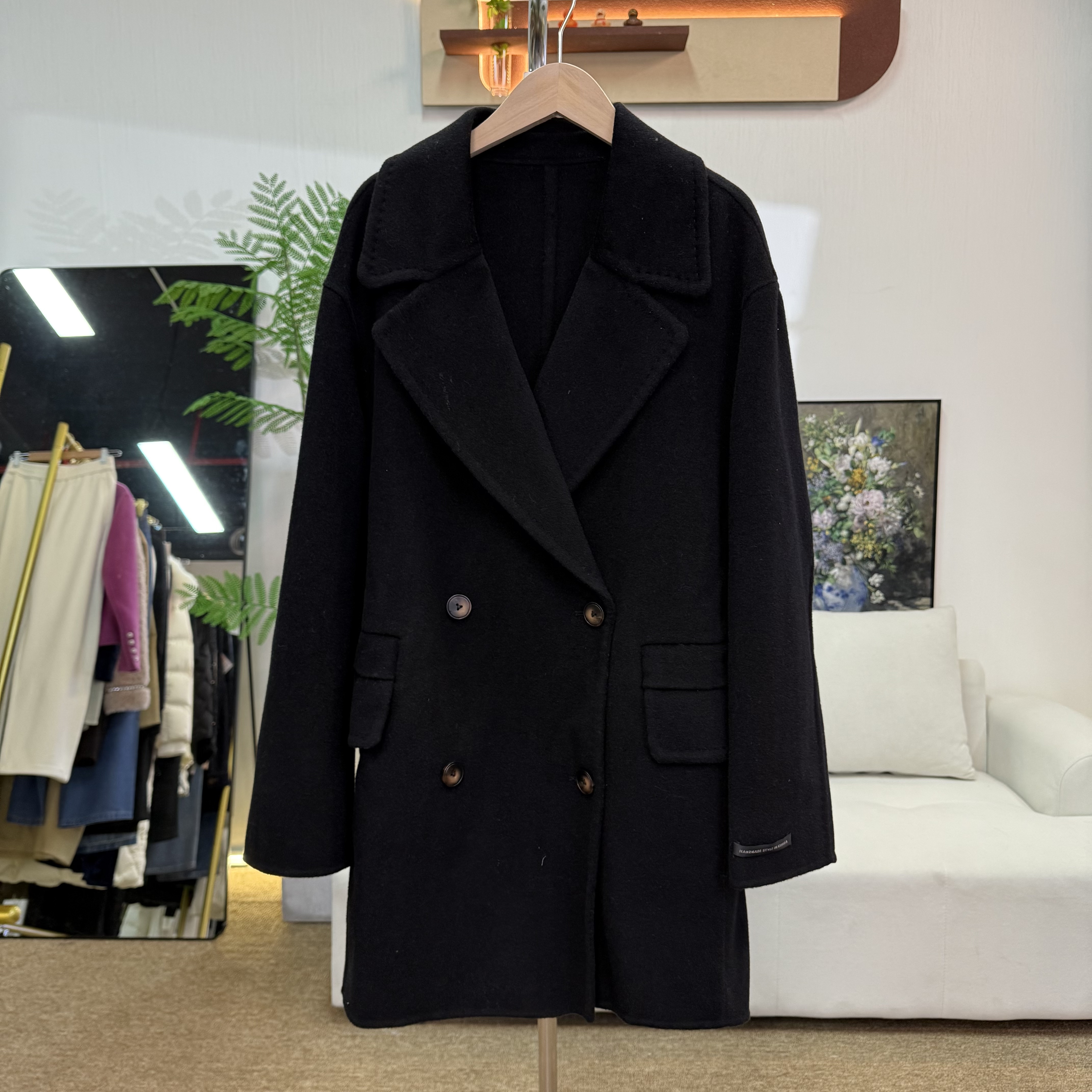 【Max】秋冬新款中长款羊毛双排扣毛呢大衣外套【66009】