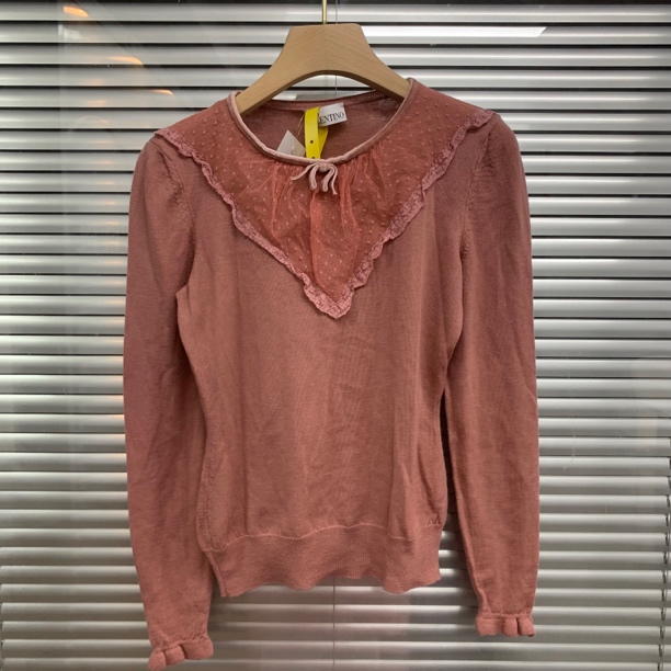 99新 Valentino/华伦天奴 蕾丝拼接针织衫/M码/F00976