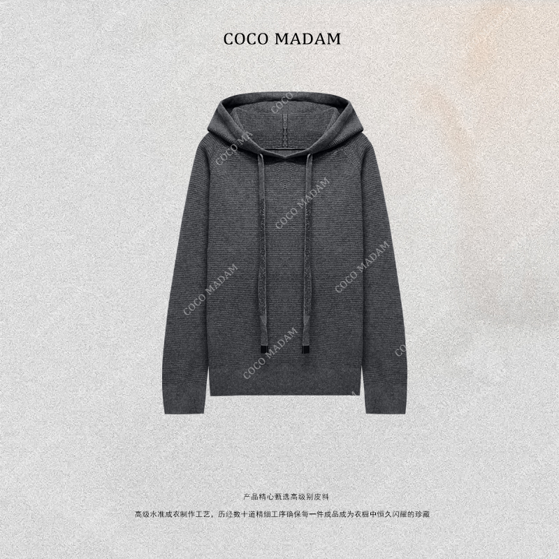 NIUNIU ·T-1837 连帽宽松型常规秋冬季毛针织衫长袖帽衫