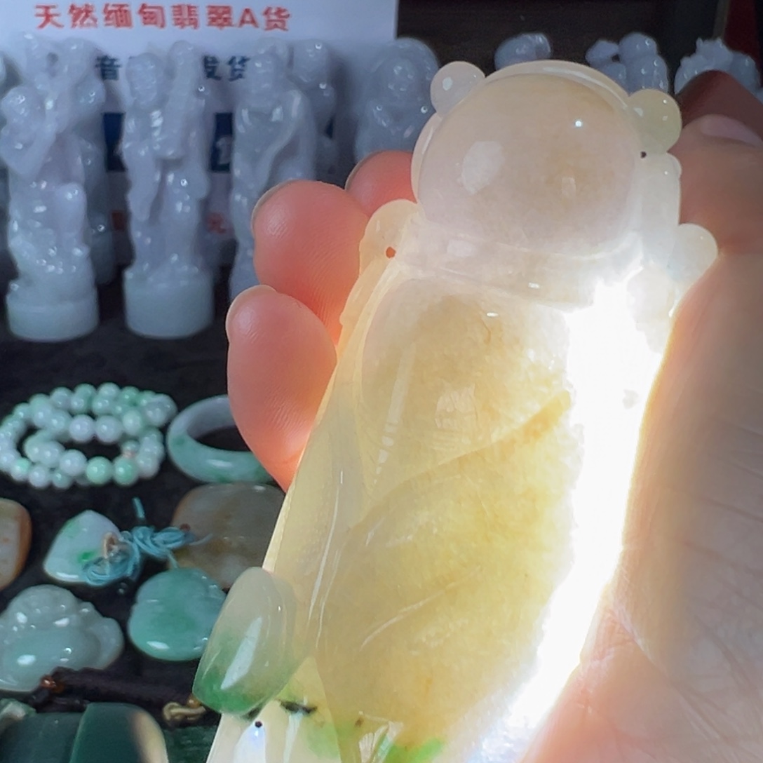 翡翠未镶嵌项圈天然翡翠手把件
