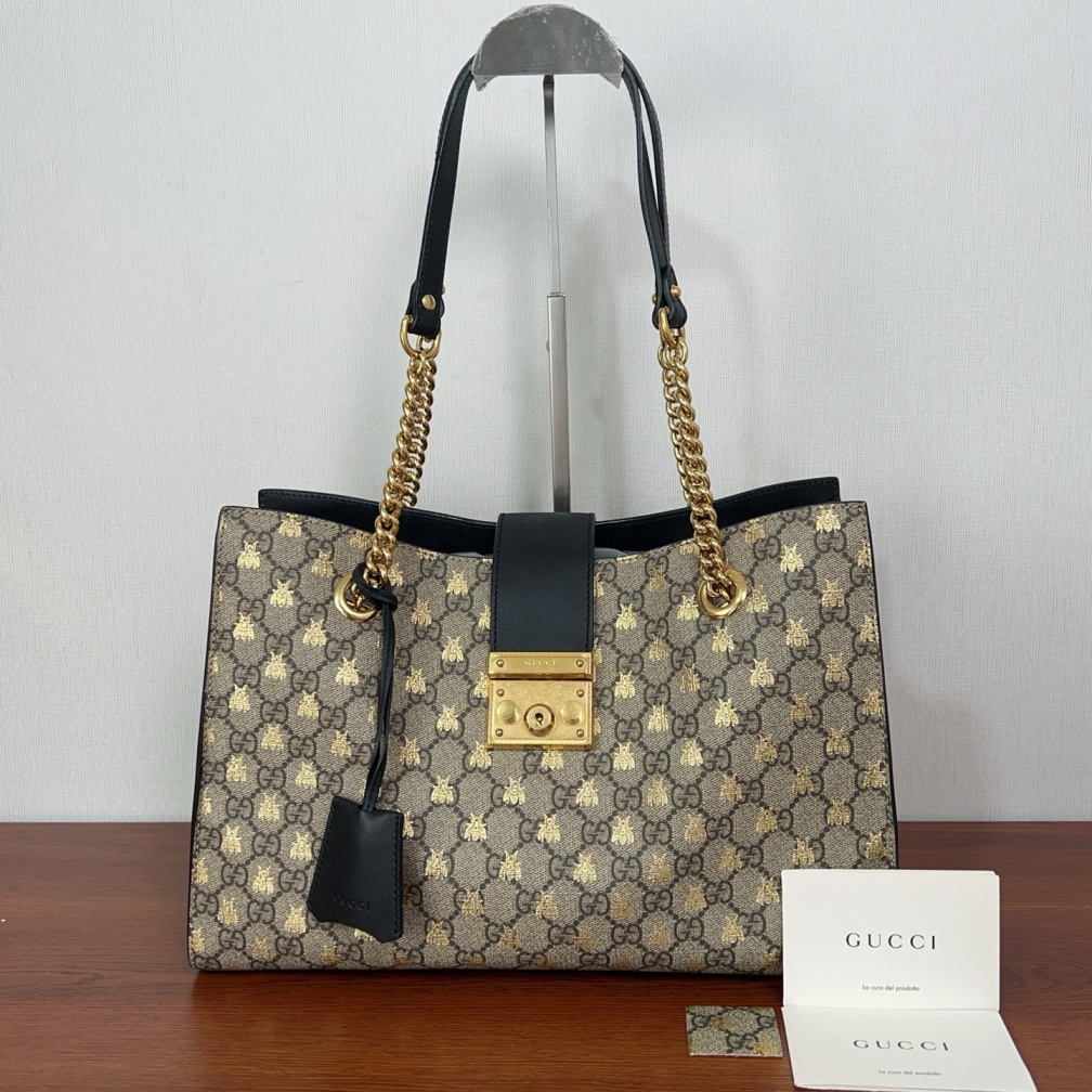 95新 GUCCI/古驰 古驰蜜蜂单肩腋下包cj7245