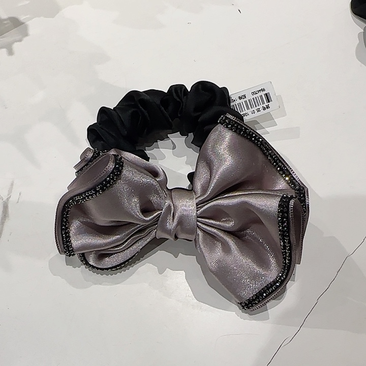 非金属布艺蝴蝶结雾霾紫色发圈