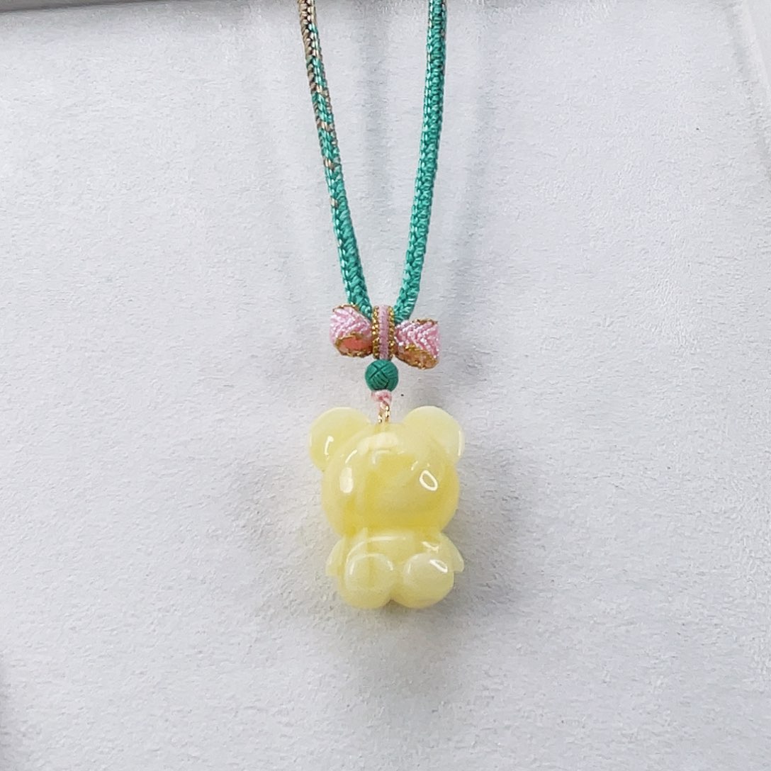 蜜蜡颈饰18K金镶嵌蜜蜡