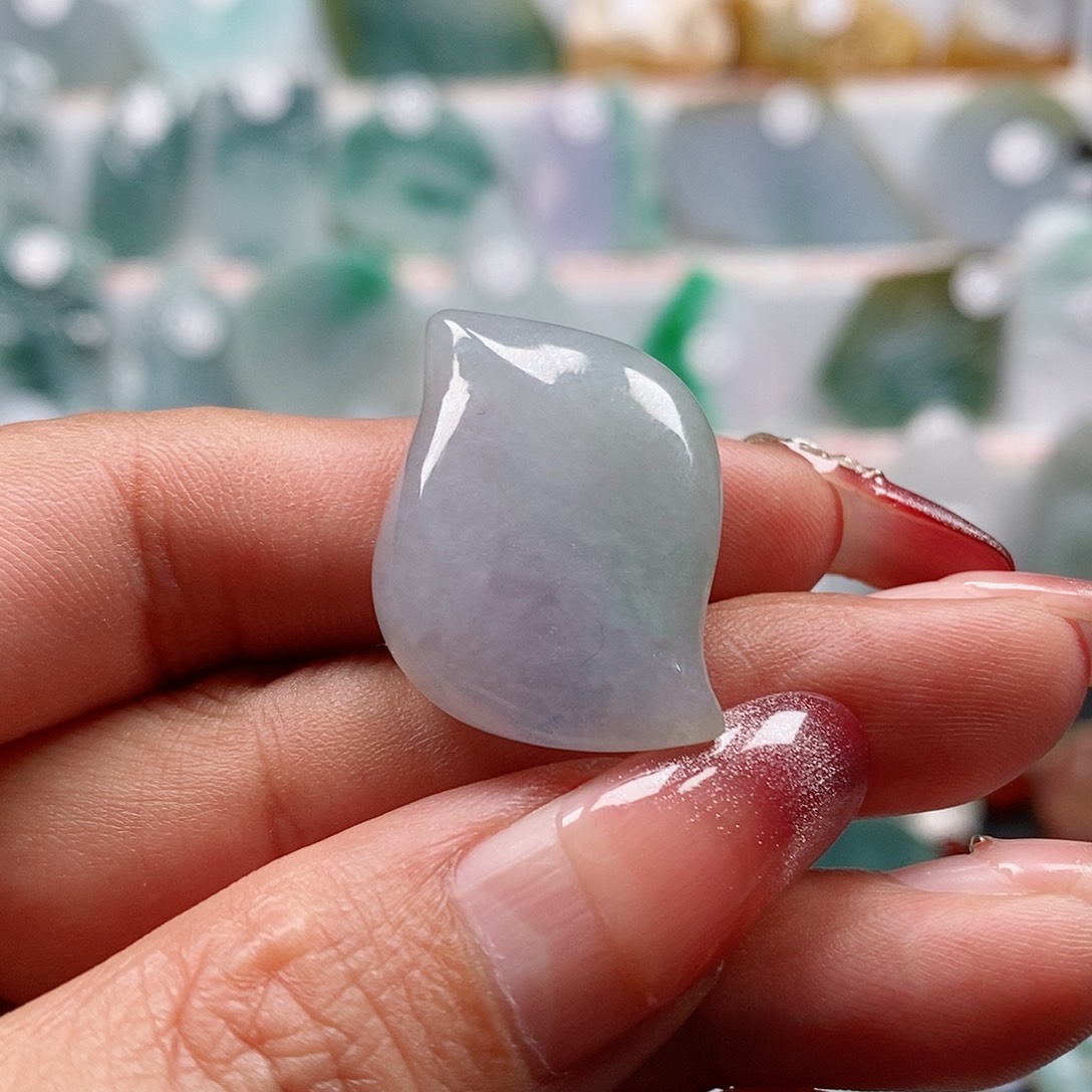 翡翠颈饰未镶嵌缅甸天然A货翡翠挂件