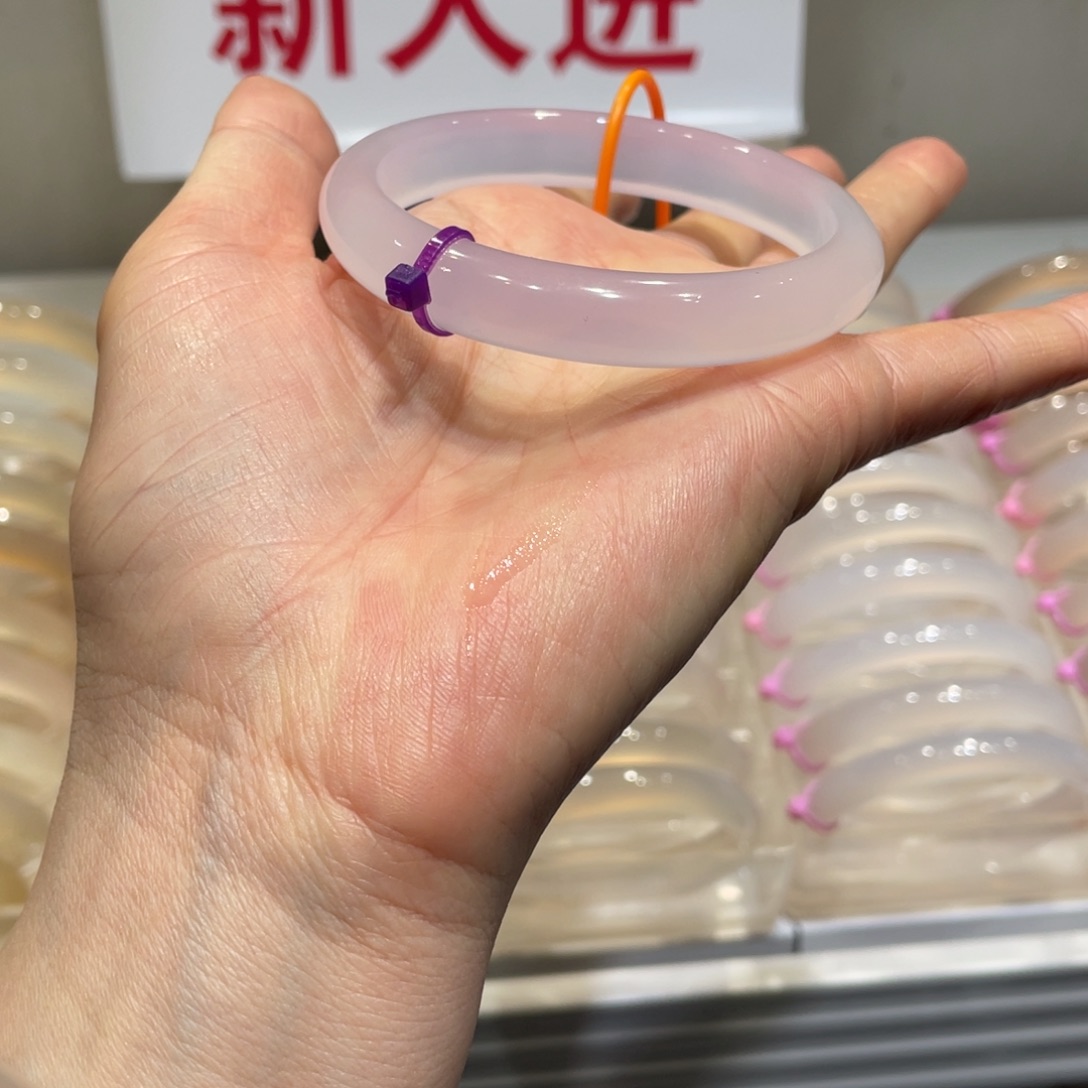 晴****玛瑙/玉髓未镶嵌手镯@定向冰紫@【58+】