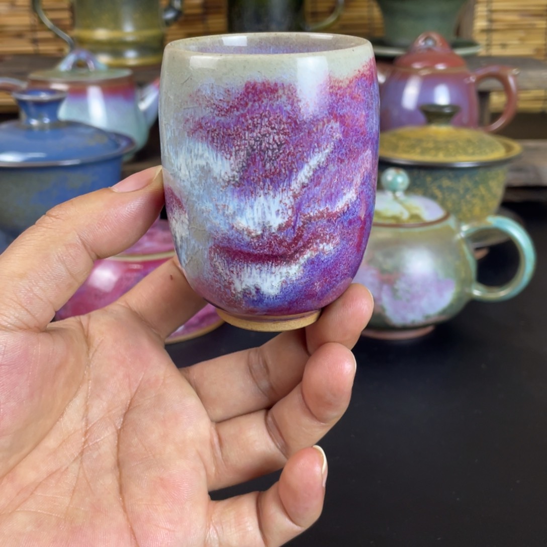 瓷片钧瓷闻香杯手工