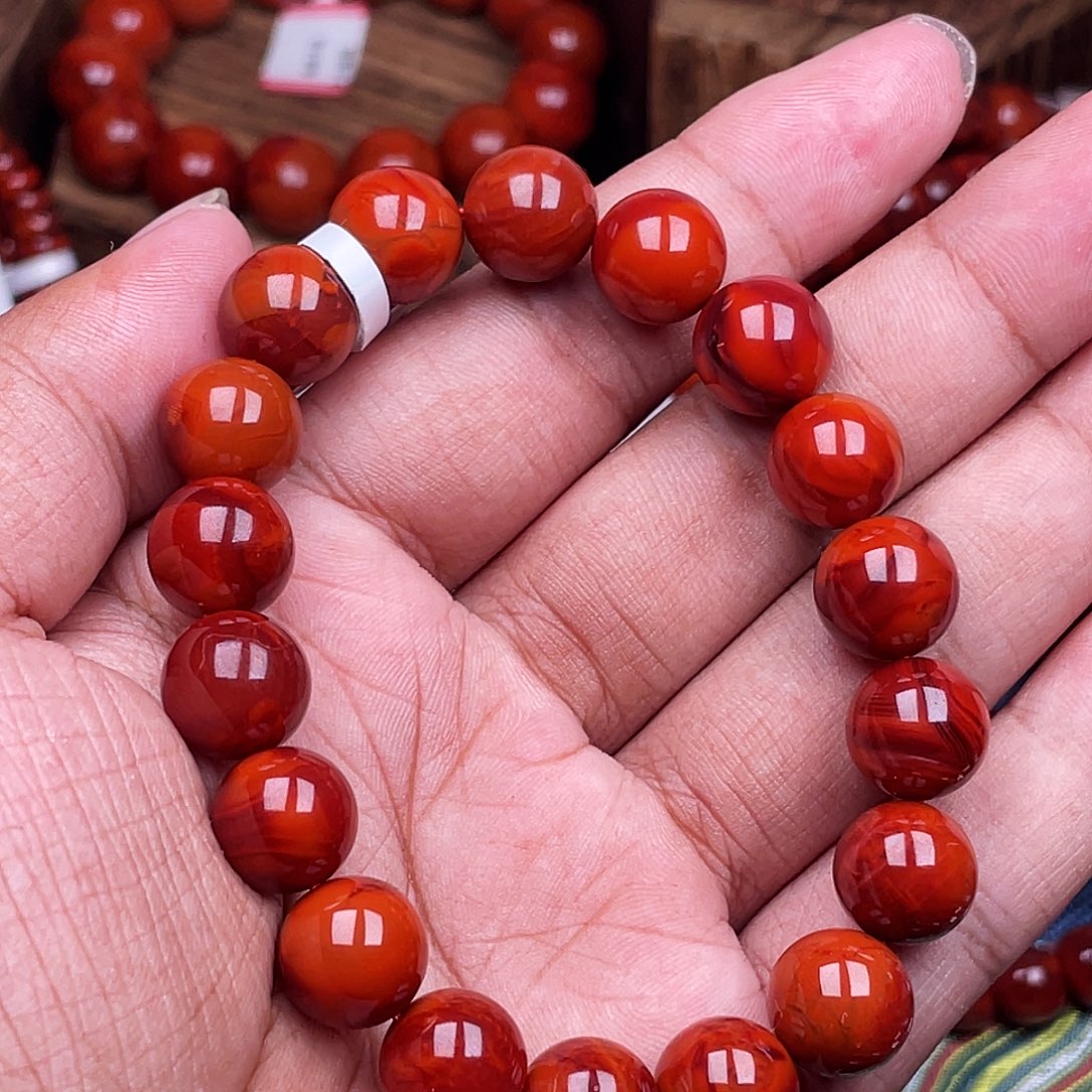 时***签南红玛瑙未镶嵌手链南红瓦西卡11