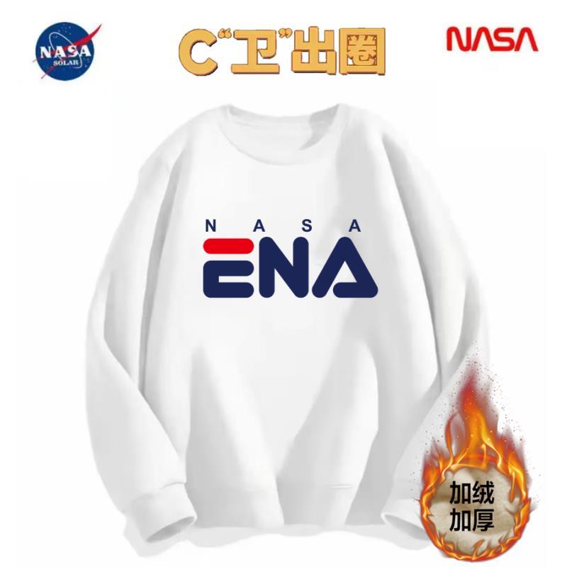 NASA-联名C位出圈-秋冬男女同款加绒加厚卫衣休闲宽松圆领-Y506