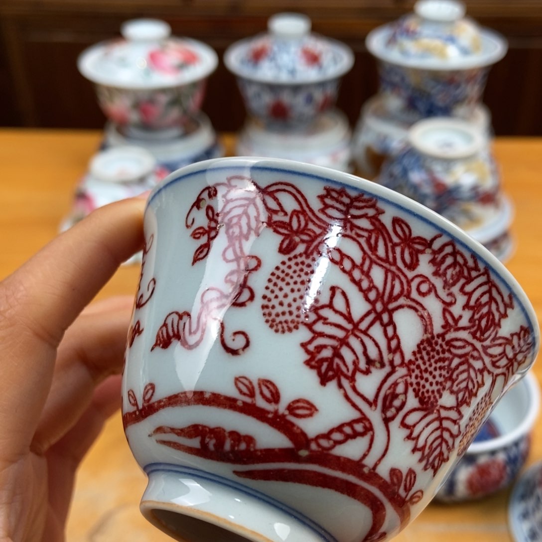 手绘现代茶具非古董