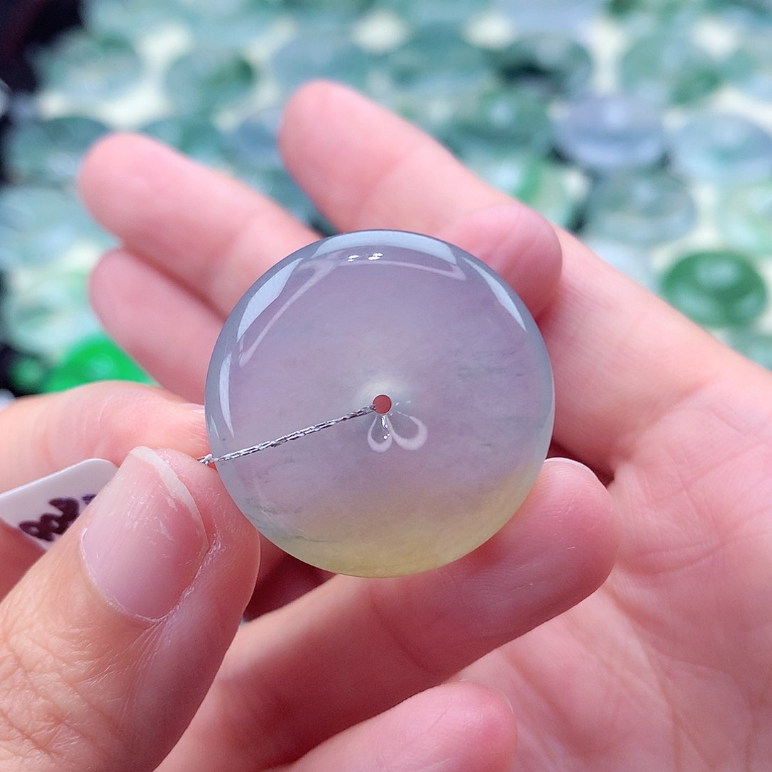 翡翠未镶嵌颈饰编号98-尺寸26/5.8