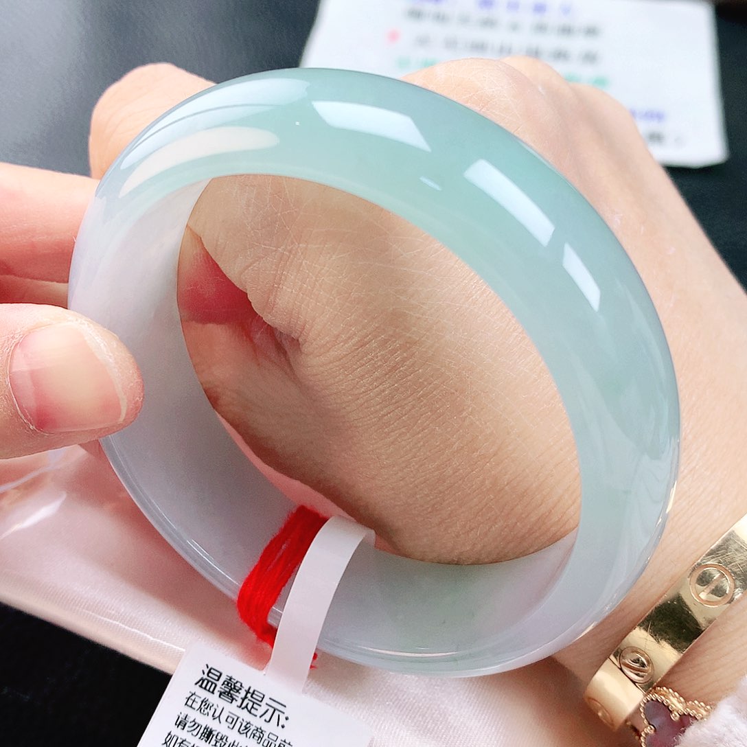 未镶嵌手镯翡翠58冰轮胎晴绿