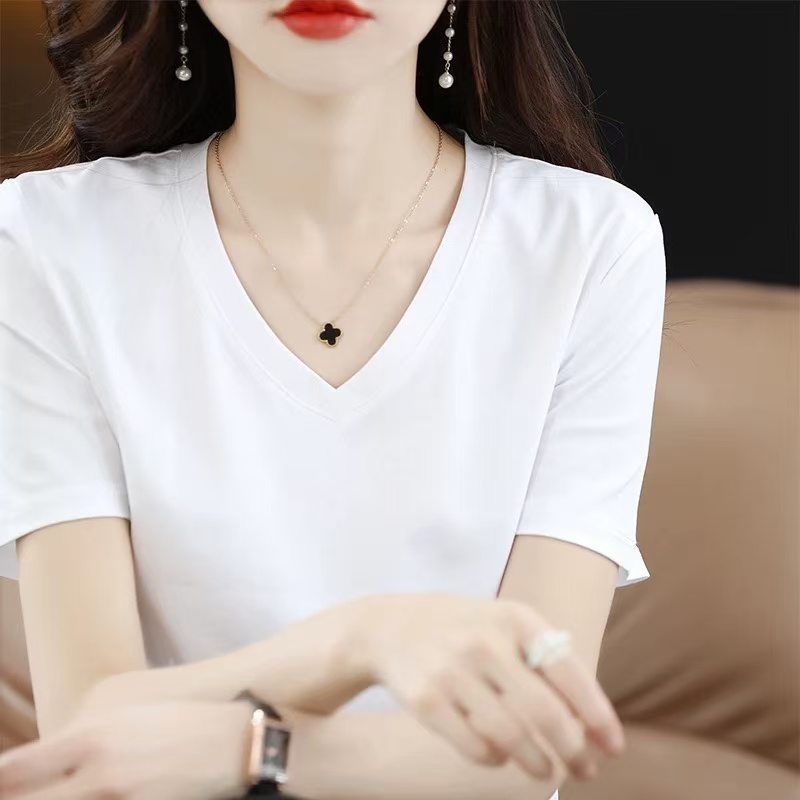 377 短袖t恤女纯棉2025新款夏季宽松短款体恤潮