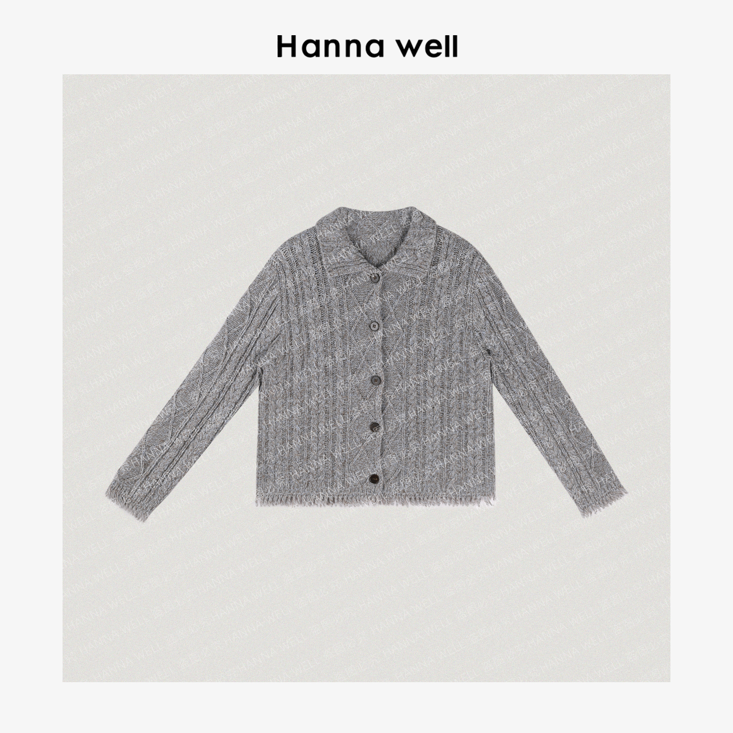 妞姐自制 “爱尔兰” 定染6股花纱 手工流苏显瘦羊毛开衫 K5D10474