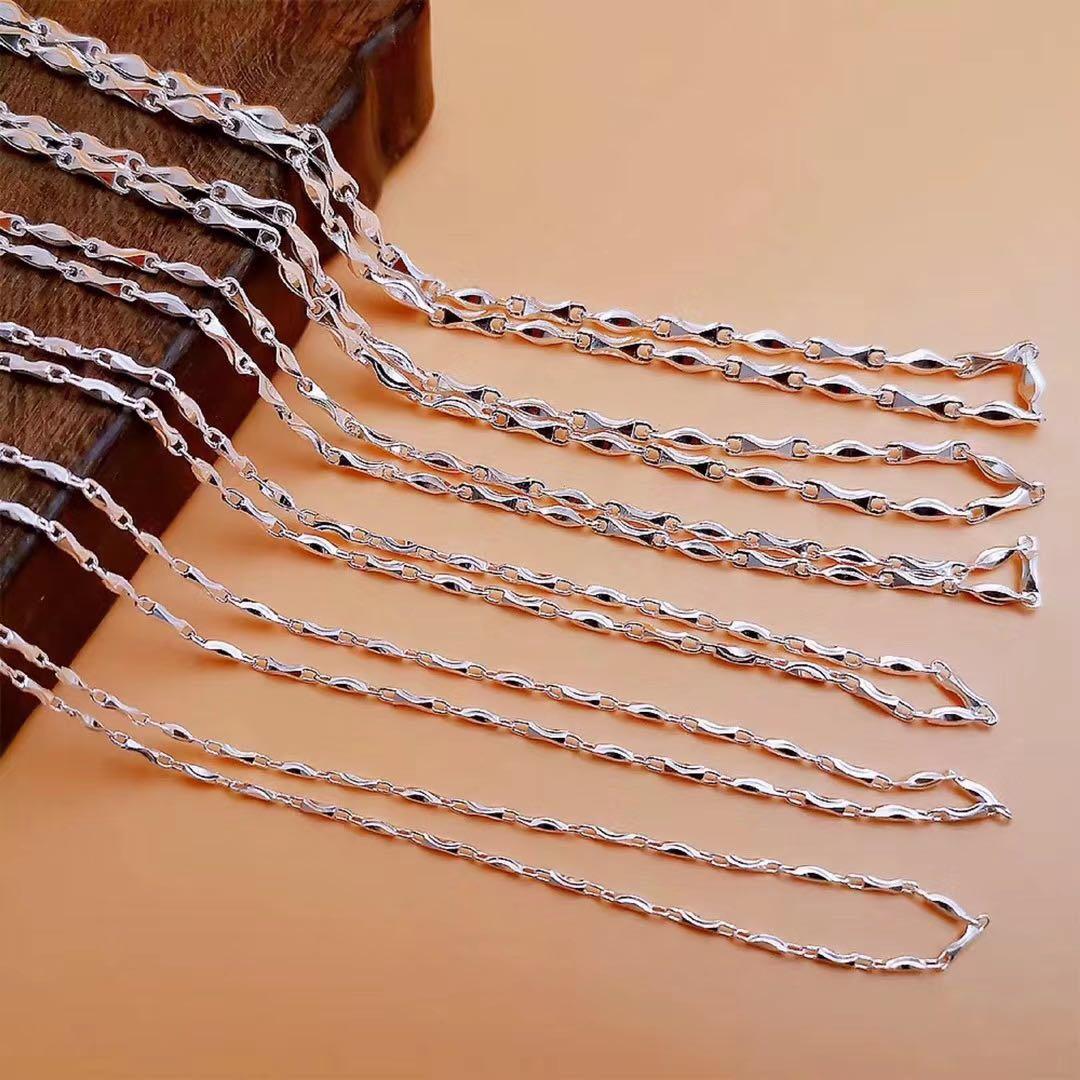 链子足银 足银999元宝项链3克至18克手工女款百搭锁骨链时尚设计