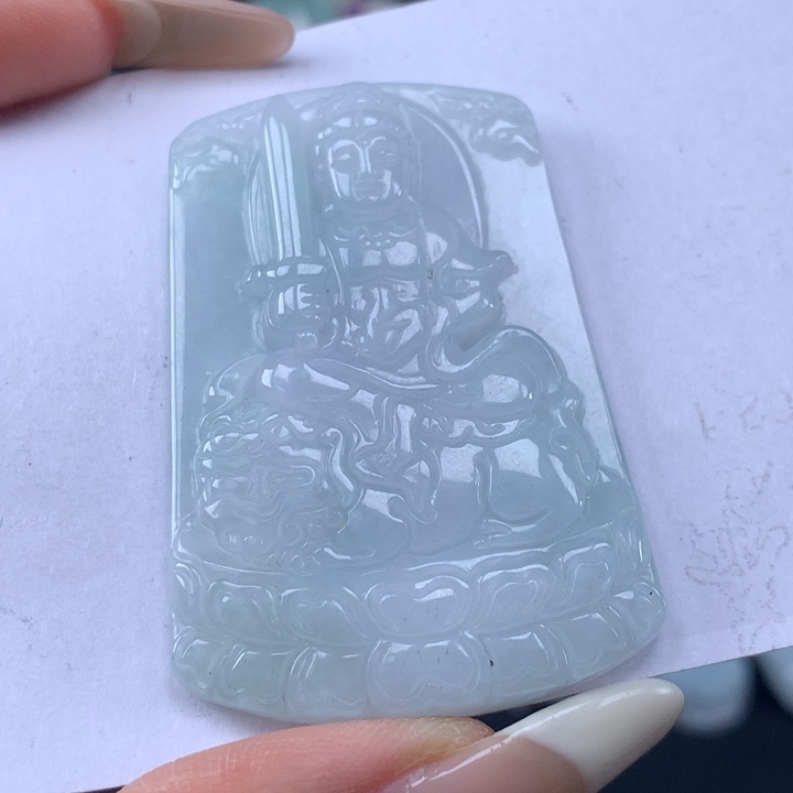 颈饰未镶嵌翡翠文殊菩萨吊坠