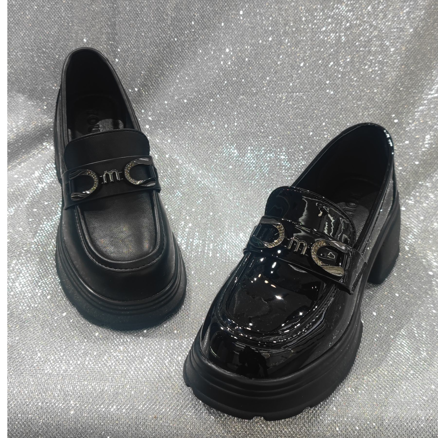 2025新款英伦风粗跟乐福鞋女6805