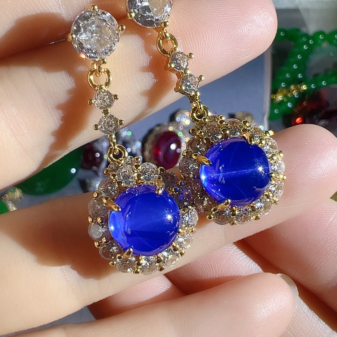 花岗石钨合金红色蓝色吊坠