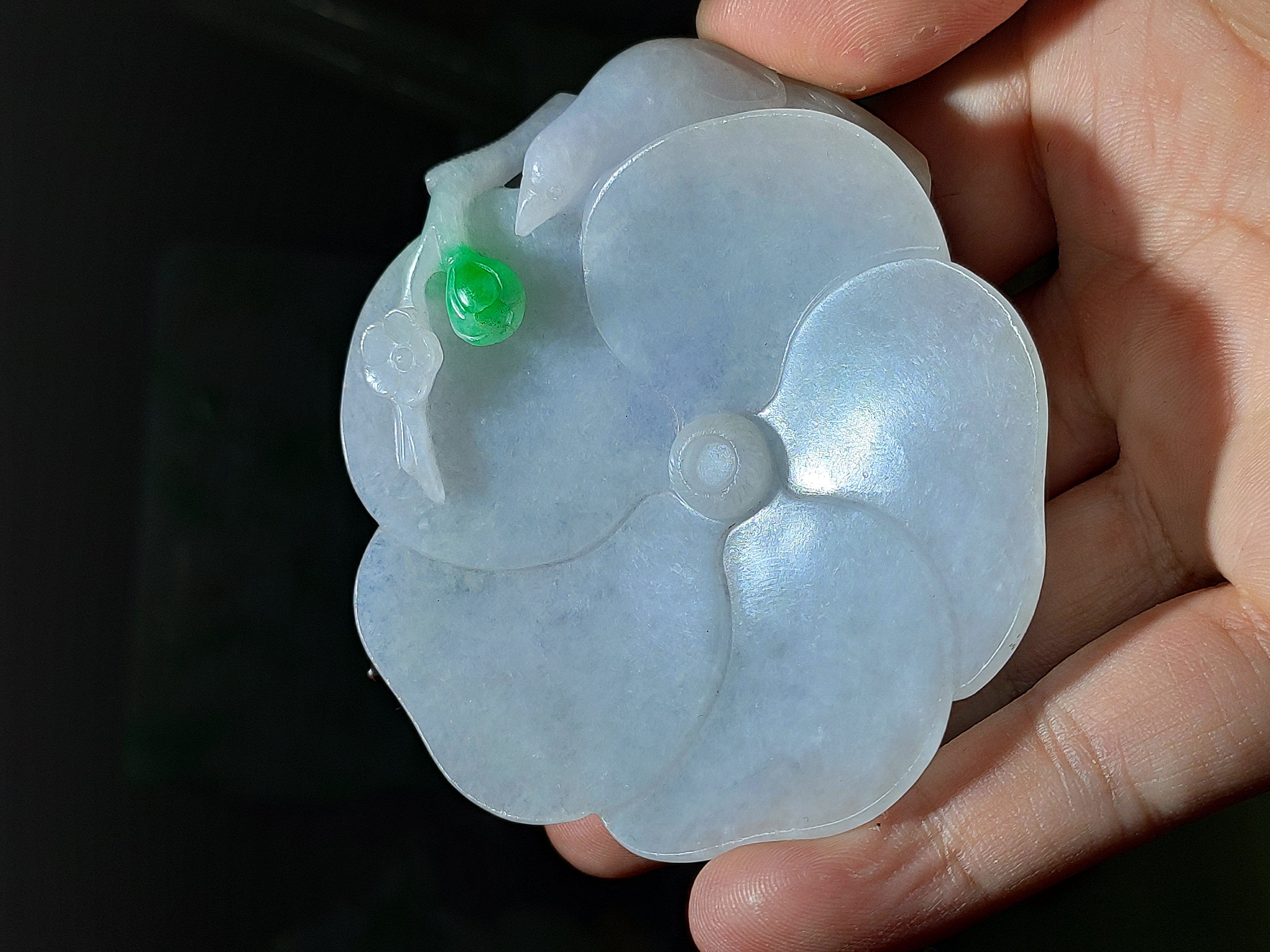 翡翠喜鹊登梅笔舔