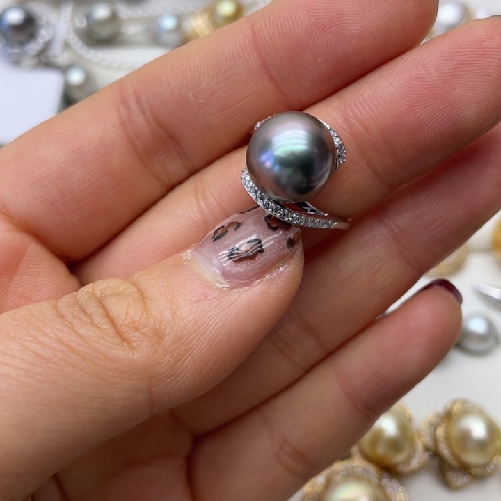 海水珍珠戒指银S925镶嵌
