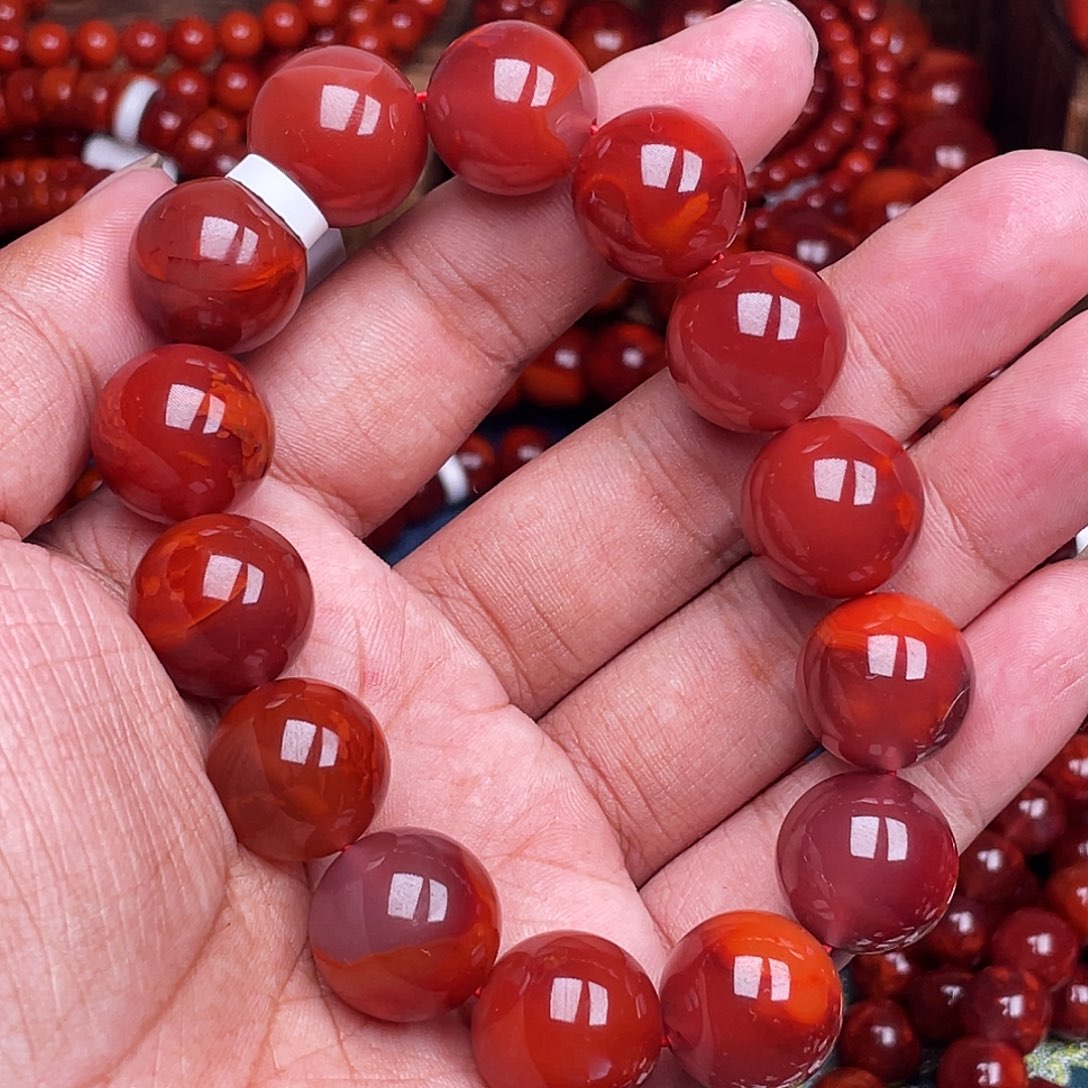 老***李南红玛瑙未镶嵌手链南红瓦西卡16