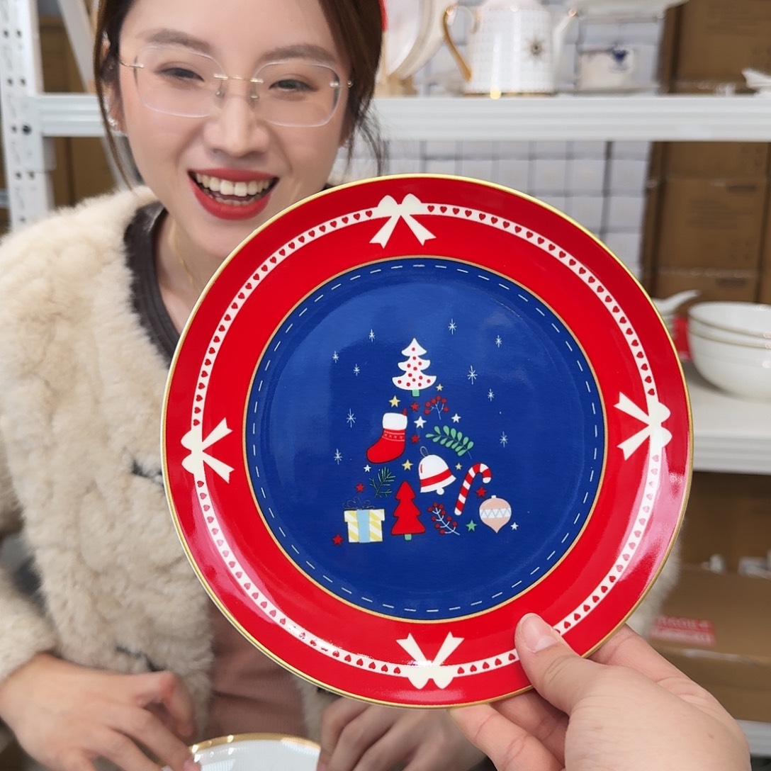 骨瓷高骨瓷8英寸月光盘20cm一个外贸骨瓷