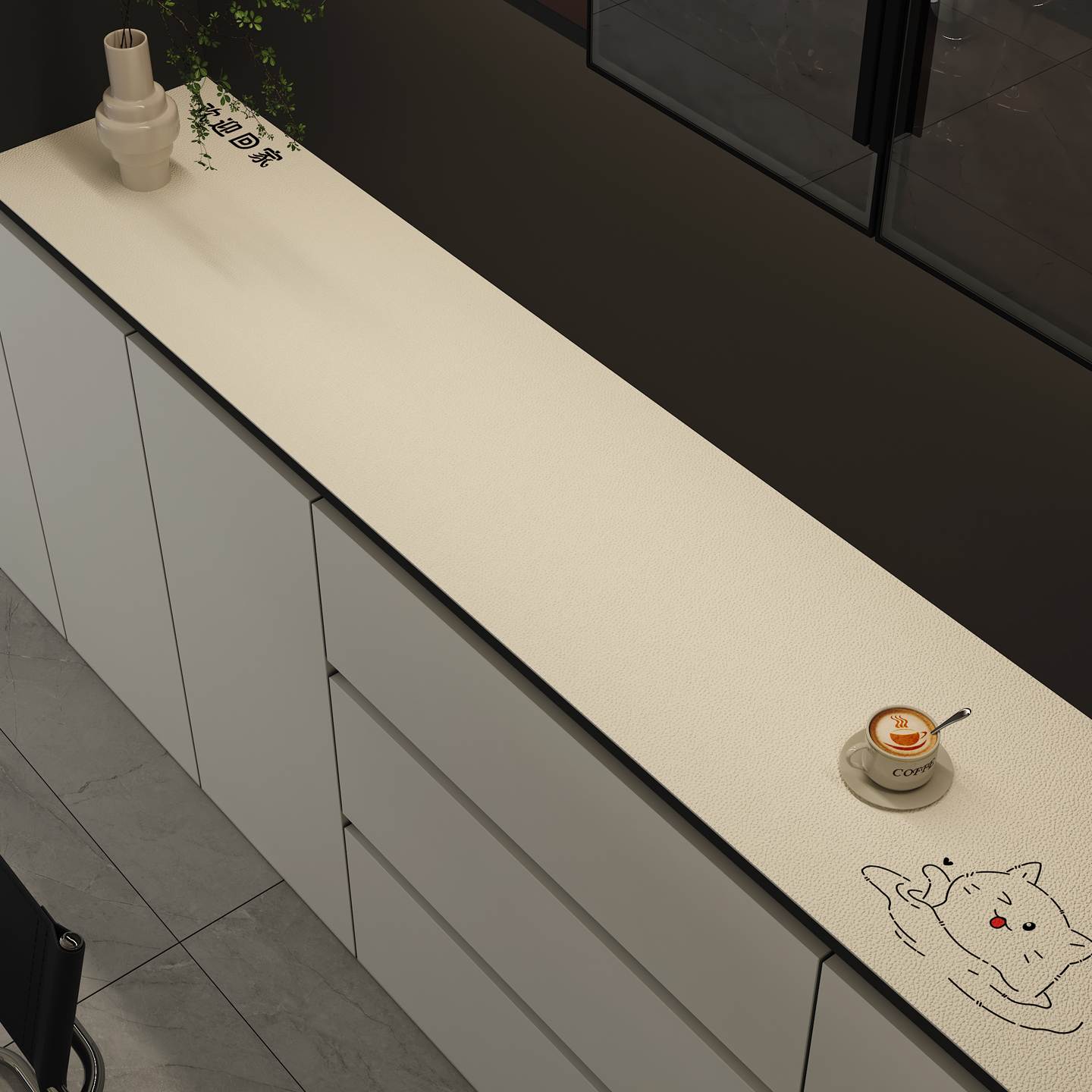 现代简约风餐边柜台面保护垫入户玄关柜垫子可裁剪鞋柜垫茶几桌布