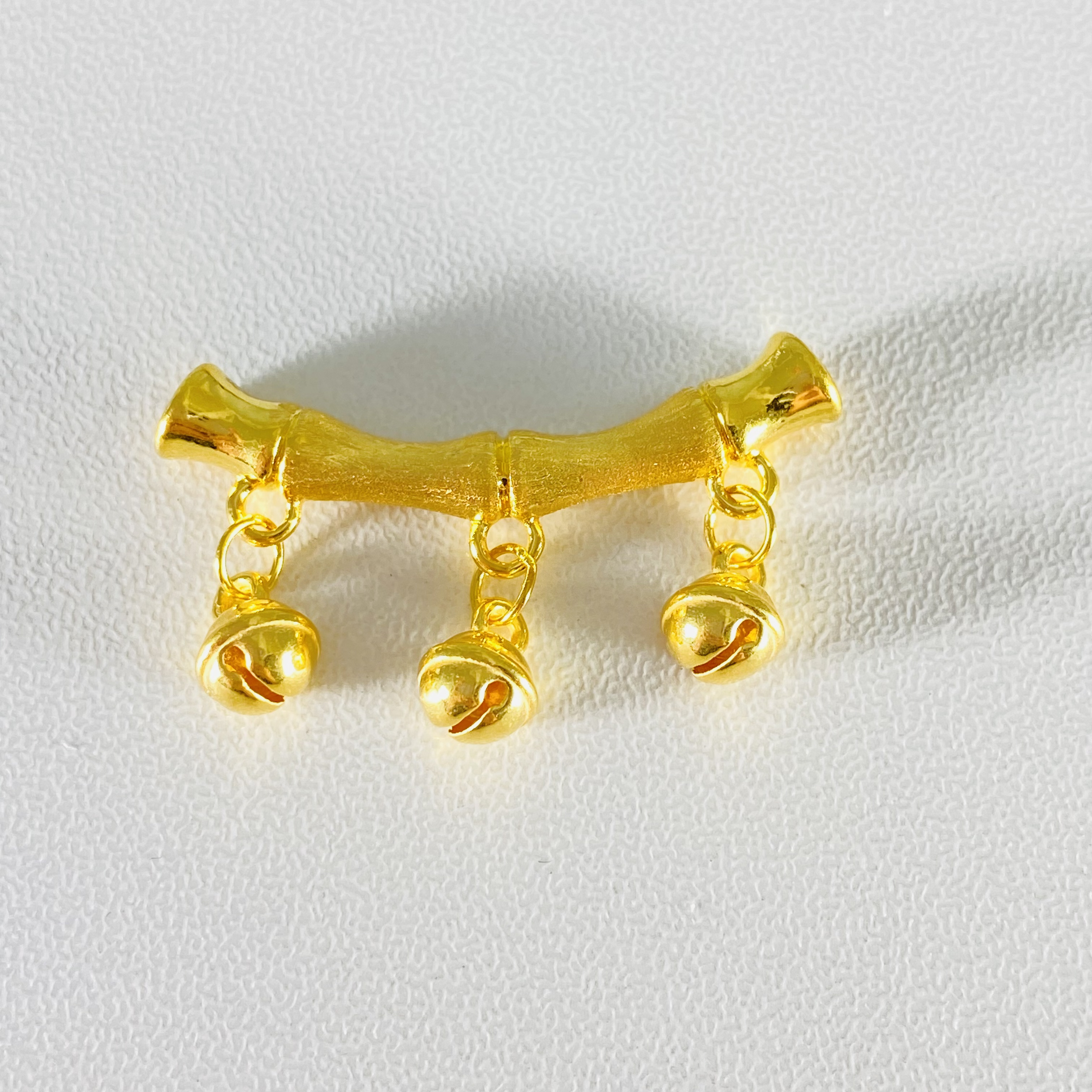 足金999 黄金弯管竹节铃铛 0.93