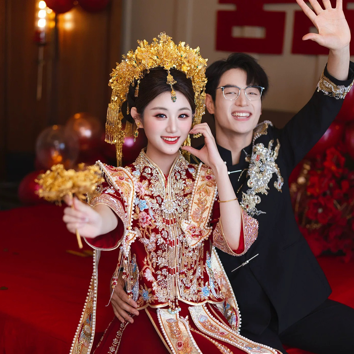 重工中式秀禾服婚服新娘结婚出门龙凤褂2026新款秋冬出阁嫁衣