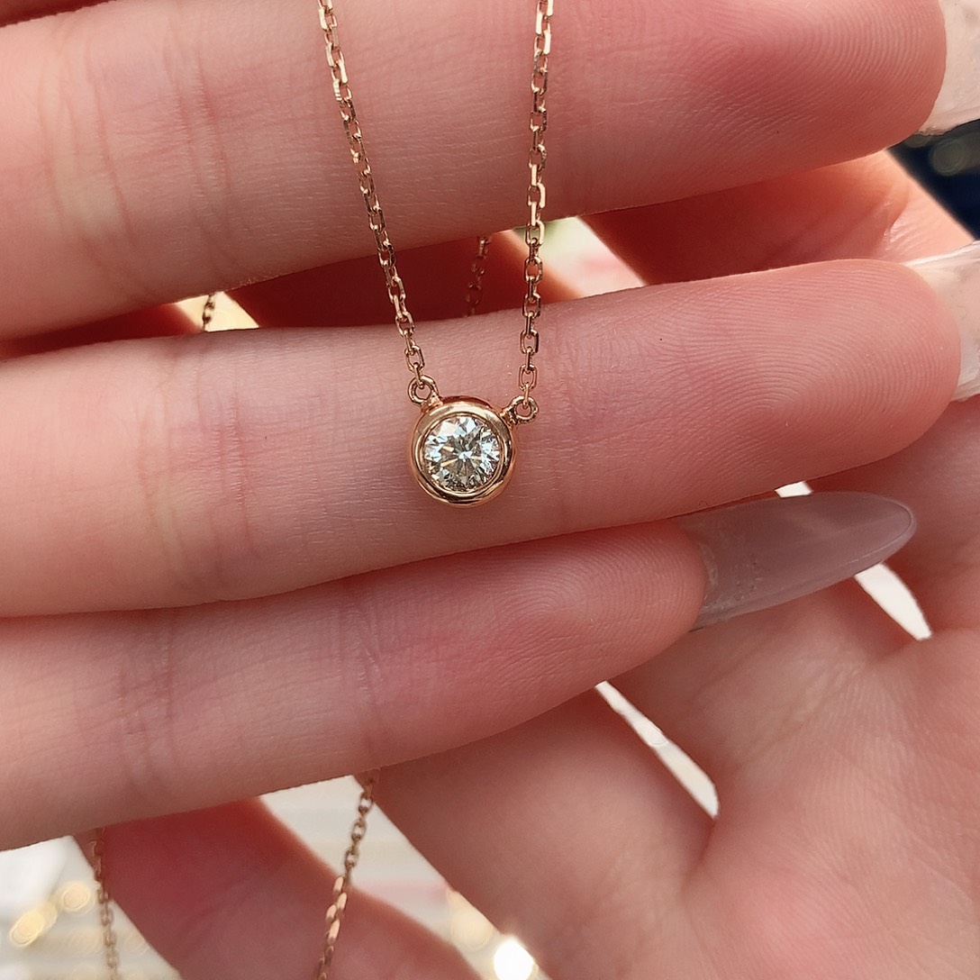 钻石项链18K金镶嵌18k钻石项链