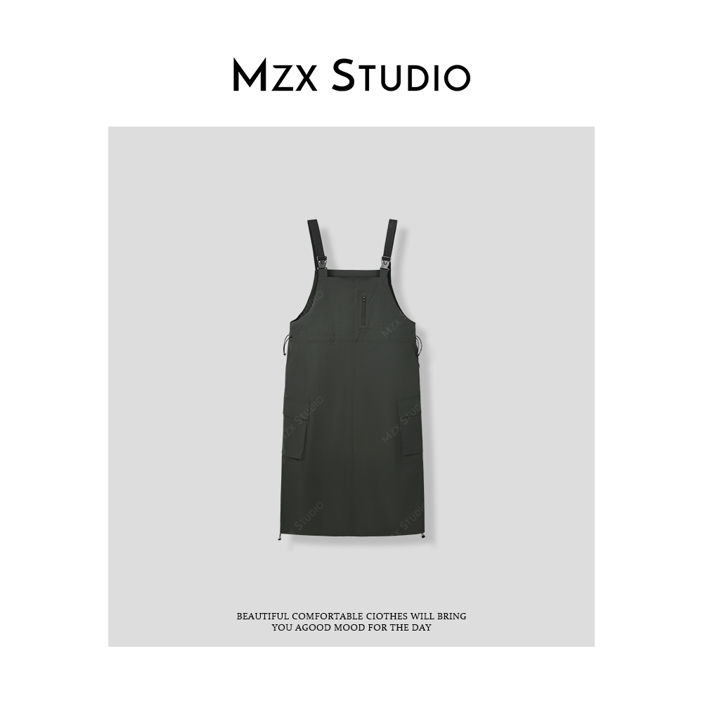 MZX 春夏季简约显瘦百搭口袋背带裤BDQ8277-A