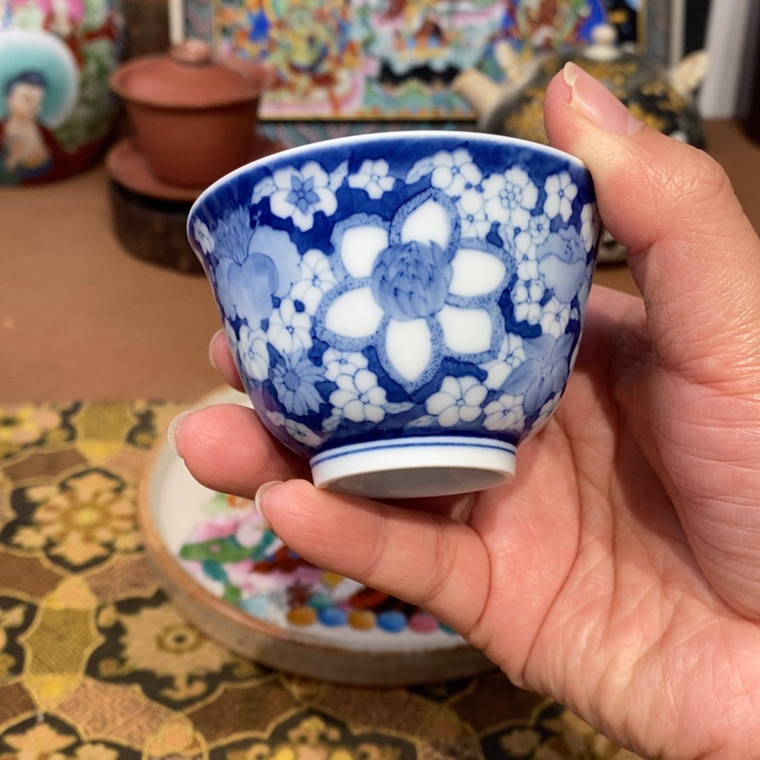 手工手绘青花微瑕福利杯杯