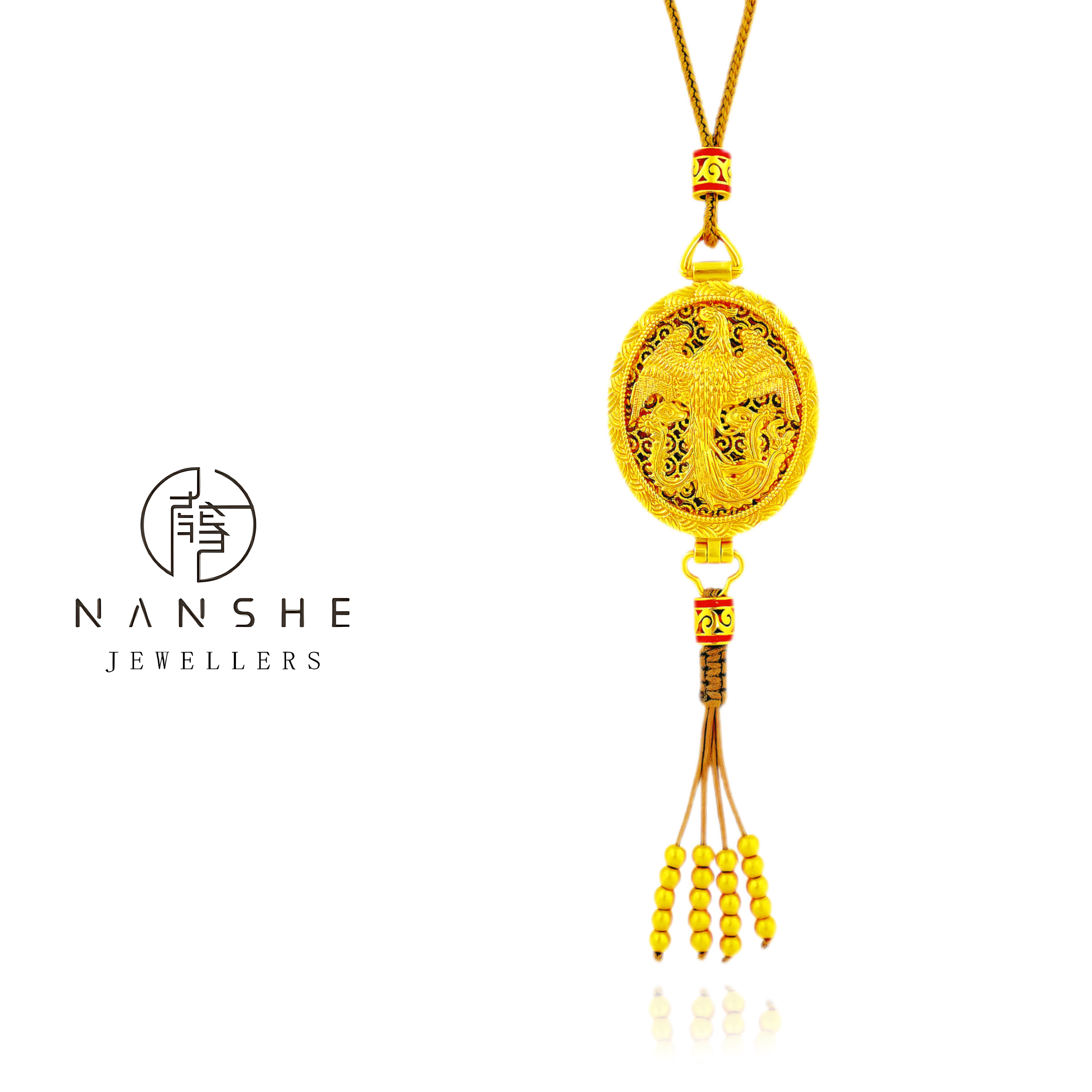 NANSHE/南奢【华金凤仪】新中式国潮风珐琅彩花丝凤凰项链